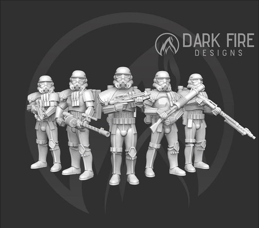 Authority Sandy Casual Squad - 5 mini bundle - SW Legion Compatible (38 - 40mm tall) Multi - Piece Resin 3D Print - Dark Fire Designs - Gootzy Gaming