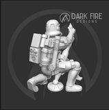 Authority Sandy Mortar Trooper - SW Legion Compatible (38-40mm tall) Multi-Piece Resin 3D Print - Dark Fire Designs - Gootzy Gaming