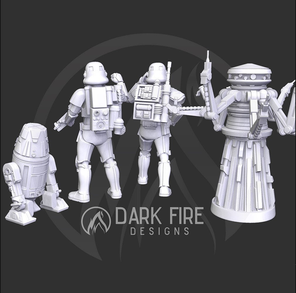 Authority Sandy Specialist Team - SW Legion Compatible (38-40mm tall) Multi-Piece Resin 3D Print - Dark Fire Designs - Gootzy Gaming