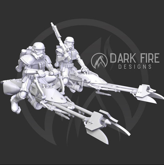 Authority Sandy Speeder Troopers - SW Legion Compatible (38 - 40mm tall) Multi - Piece Resin 3D Print - Dark Fire Designs - Gootzy Gaming