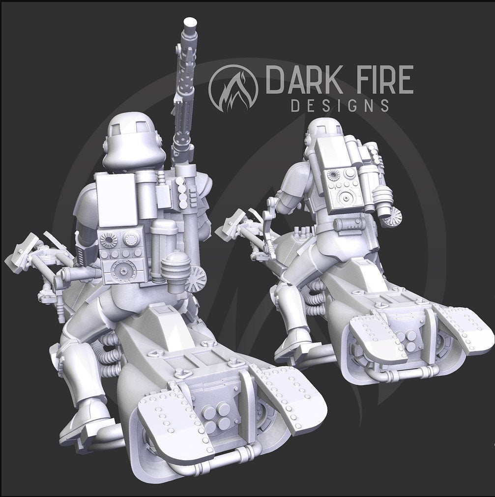 Authority Sandy Speeder Troopers - SW Legion Compatible (38-40mm tall) Multi-Piece Resin 3D Print - Dark Fire Designs - Gootzy Gaming