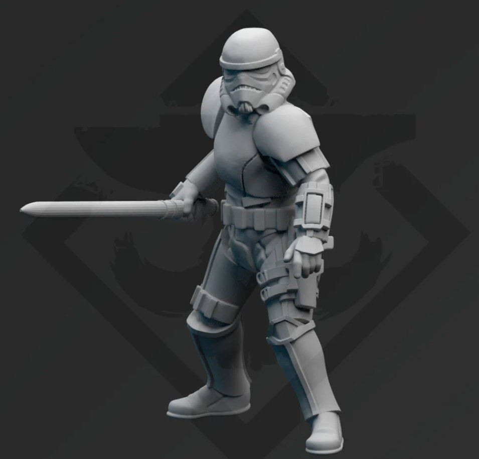 Authority SCAR Leader Miniature - SW Legion Compatible (38 - 40mm tall) Resin 3D Print - Skullforge Studios - Gootzy Gaming