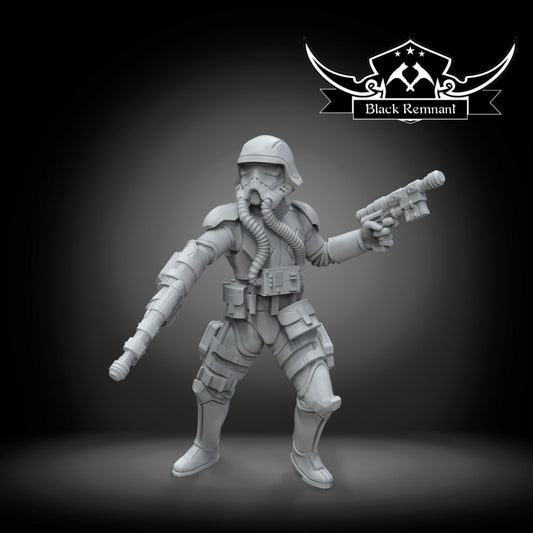 Authority SCAR Recon Pilot Trooper Aero - SW Legion Compatible Miniature (38-40mm tall) High Quality 8k Resin 3D Print - Black Remnant - Gootzy Gaming