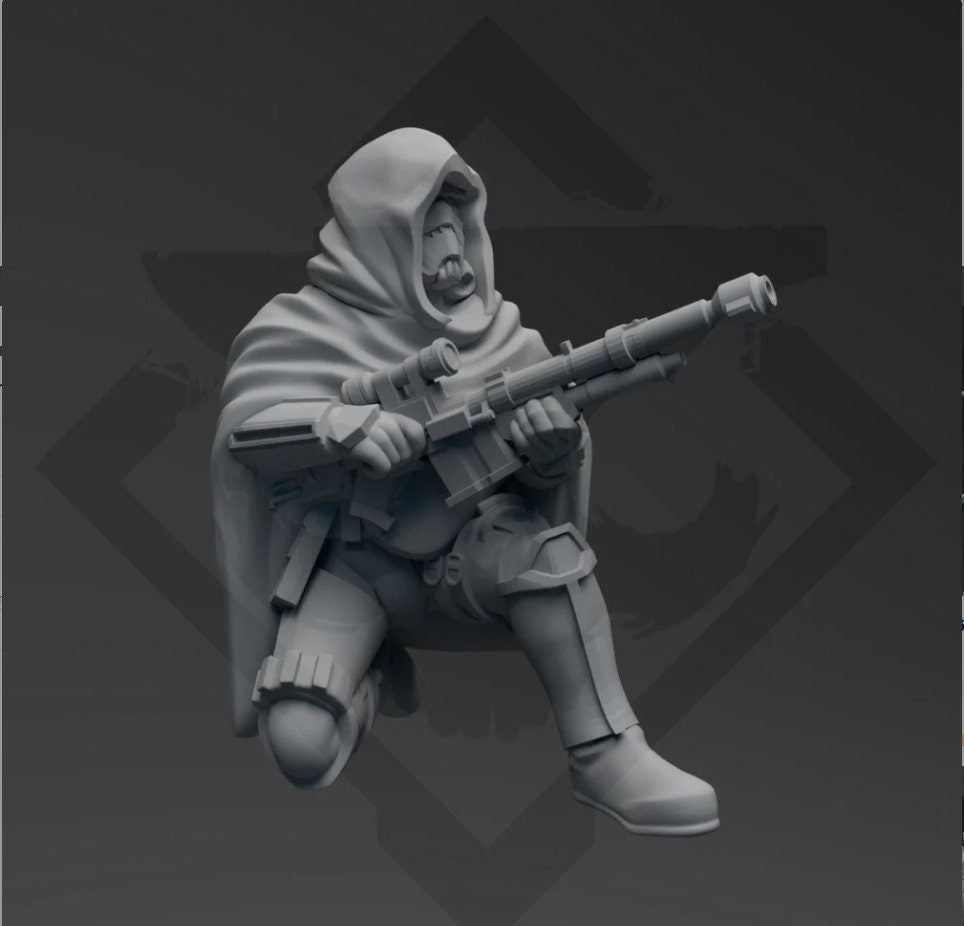 Authority SCAR Sniper Miniature SW Legion Compatible (38-40mm tall) Resin 3D Print - Skullforge Studios - Gootzy Gaming