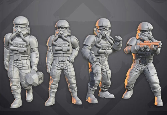 Authority Ship Pilots - 4 mini bundle - SW Legion Compatible (38 - 40mm tall) Resin 3D Print - Skullforge Studios - Gootzy Gaming