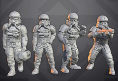 Authority Ship Pilots - 4 mini bundle - SW Legion Compatible (38 - 40mm tall) Resin 3D Print - Skullforge Studios - Gootzy Gaming