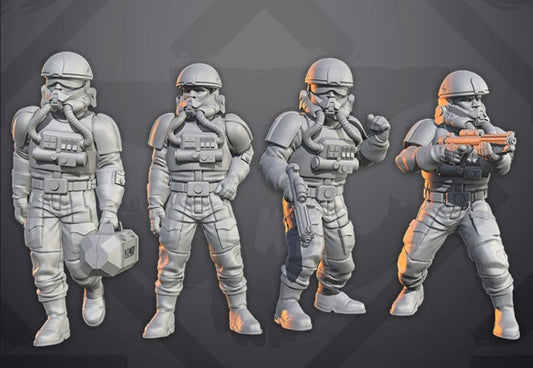 Authority Ship Pilots - 4 mini bundle- SW Legion Compatible (38-40mm tall) Resin 3D Print - Skullforge Studios - Gootzy Gaming