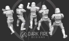Authority Standard Trooper Squad - 5 Mini Bundle - SW Legion Compatible (38 - 40mm tall) Multi - Piece Resin 3D Print - Dark Fire Designs - Gootzy Gaming