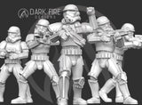 Authority Standard Trooper Squad - 5 Mini Bundle - SW Legion Compatible (38-40mm tall) Multi-Piece Resin 3D Print - Dark Fire Designs