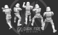 Authority Standard Trooper Squad - 5 Mini Bundle - SW Legion Compatible (38-40mm tall) Multi-Piece Resin 3D Print - Dark Fire Designs