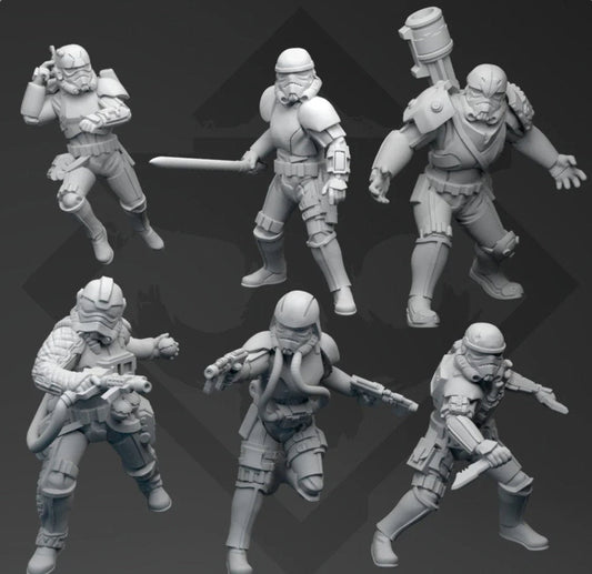 Authority Task Squad 66 - 7 Miniature bundle - SW Legion Compatible (38 - 40mm tall) Resin 3D Print - Skullforge Studios - Gootzy Gaming