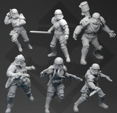 Authority Task Squad 66 - 7 Miniature bundle - SW Legion Compatible (38 - 40mm tall) Resin 3D Print - Skullforge Studios - Gootzy Gaming