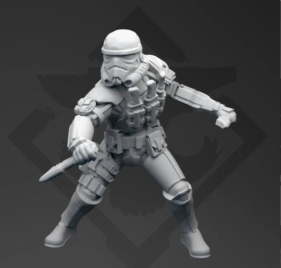 Authority Task Squad 66 - 7 Miniature bundle - SW Legion Compatible (38-40mm tall) Resin 3D Print - Skullforge Studios - Gootzy Gaming