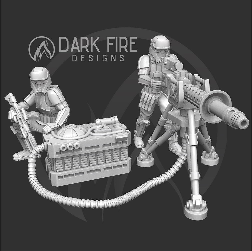 Authority Tropical Repeater Team - SW Legion Compatible (38-40mm tall) Multi-Piece Resin 3D Print - Dark Fire Designs - Gootzy Gaming