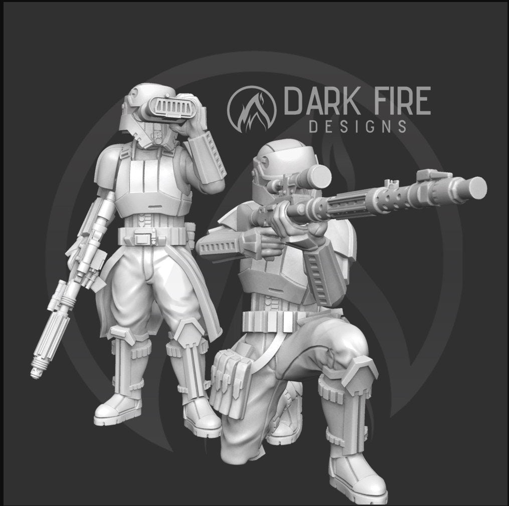 Authority Tropical Sniper Team - single mini or bundle - SW Legion Compatible (38-40mm tall) Multi-Piece Resin 3D Print - Dark Fire Designs - Gootzy Gaming