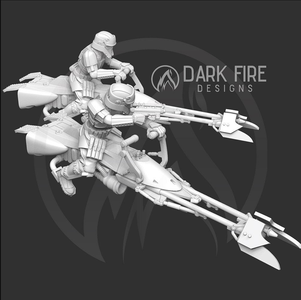 Authority Tropical Speeder Trooper Multi-Piece Miniature - SW Legion Compatible (38-40mm tall) Resin 3D Print - Dark Fire Designs - Gootzy Gaming