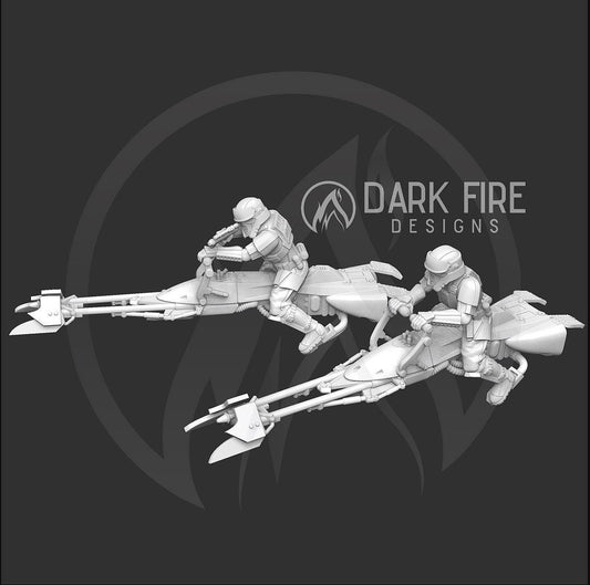 Authority Tropical Speeder Trooper Multi - Piece Miniature - SW Legion Compatible (38 - 40mm tall) Resin 3D Print - Dark Fire Designs - Gootzy Gaming
