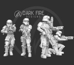 Authority Tropical Trooper Squad - 5 Miniature Bundle - SW Legion Compatible (38 - 40mm tall) Resin 3D Print - Dark Fire Designs - Gootzy Gaming