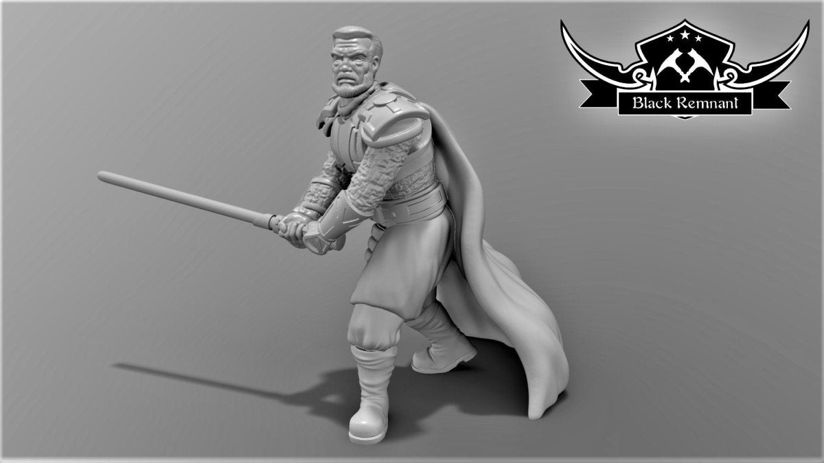 Authority Wizard Knight Treis Miniature - SW Legion Compatible (38-40mm tall) Resin 3D Print - Black Remnant - Gootzy Gaming