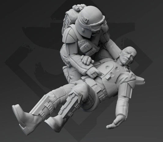 Authority Wounded Field Trooper Objective Marker Miniature - SW Legion Compatible (38 - 40mm tall) Resin 3D Print - Skullforge Studios - Gootzy Gaming