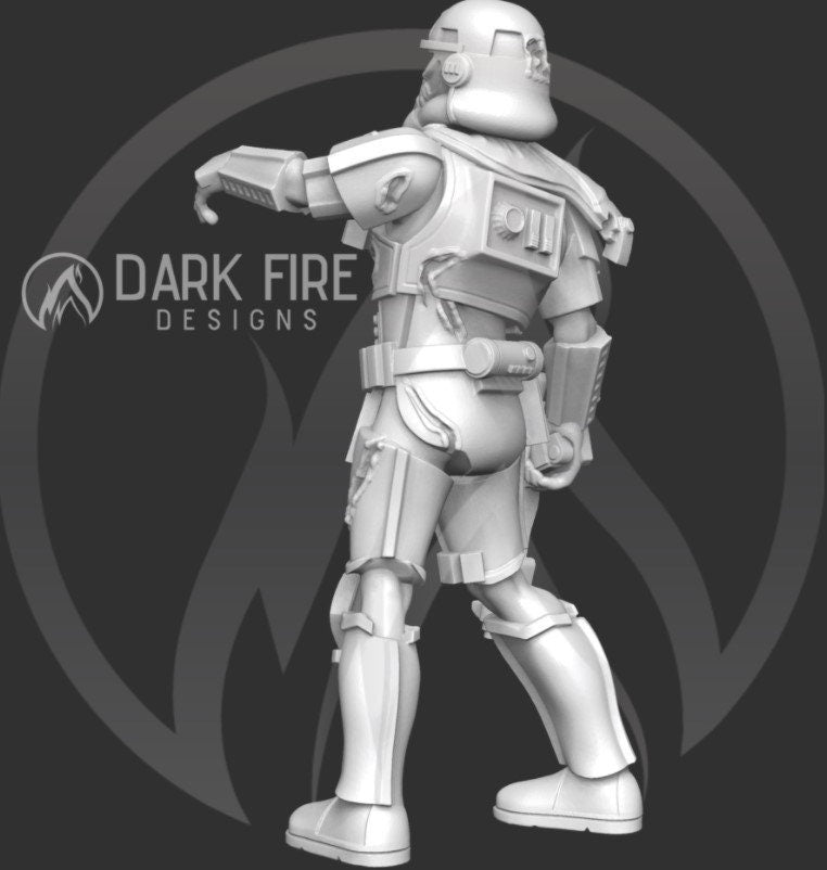 Authority Zombie Leader Miniature - SW Legion Compatible (38-40mm tall) Resin 3D Print - Dark Fire Designs - Gootzy Gaming