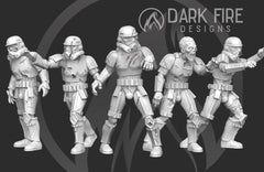 Authority Zombie Trooper V1 Squad - 5 Mini Bundle - SW Legion Compatible (38 - 40mm tall) Resin 3D Print - Dark Fire Designs - Gootzy Gaming