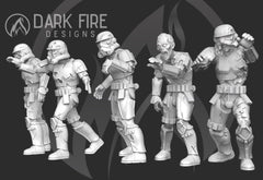 Authority Zombie Trooper V1 Squad - 5 Mini Bundle - SW Legion Compatible (38 - 40mm tall) Resin 3D Print - Dark Fire Designs - Gootzy Gaming