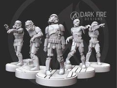 Authority Zombie Troopers V2 Squad - 5 mini bundle - SW Legion Compatible (38 - 40mm tall) Multi - Piece Resin 3D Print - Dark Fire Designs - Gootzy Gaming
