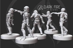 Authority Zombie Troopers V2 Squad - 5 mini bundle - SW Legion Compatible (38-40mm tall) Multi-Piece Resin 3D Print - Dark Fire Designs - Gootzy Gaming