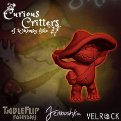 Baby Mushroom Explorer - Small Single Roleplaying Miniature for D&D or Pathfinder - 32mm Scale Detailed Resin 3D Print - Velrock Art - Gootzy Gaming