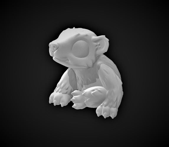 Baby Polar Bear - Small Single Roleplaying Miniature for D&D or Pathfinder - 32mm Scale Detailed Resin 3D Print - Gootzy Gaming