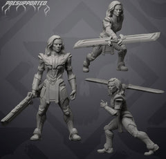 Balanced Green Battle Maiden Superhero Miniature - MCP/Crisis Protocol Compatible (40mm tall) Resin 3D Print - Skullforge Studios - Gootzy Gaming