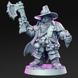 Balur, Dwarf Vampire Hunter with Ax and Stake - Single Roleplaying Miniature for D&D or Pathfinder - 32mm Scale Resin 3D Print - RN EStudios - Gootzy Gaming