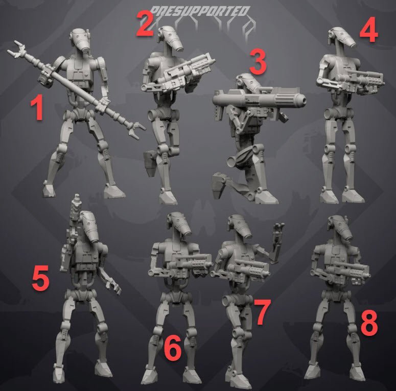Basic B1 Droid Squad - SW Legion Compatible Miniature (38 - 40mm tall) High Quality 8k Resin 3D Print - Skullforge Studios - Gootzy Gaming