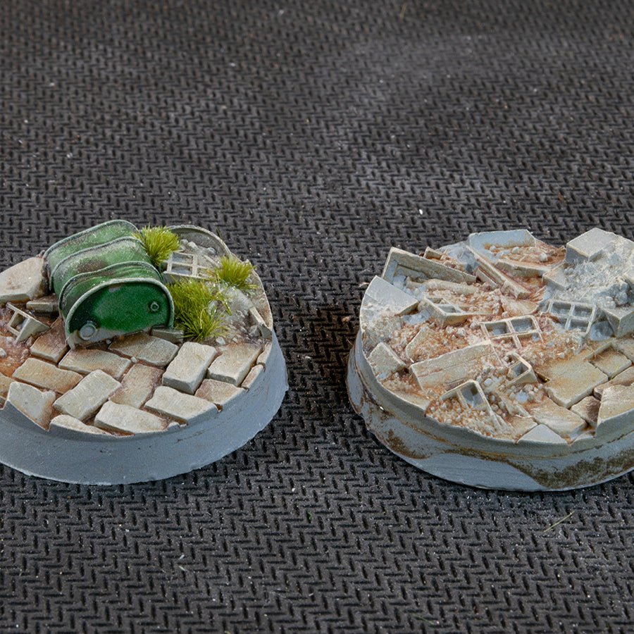 Battle Ready Bases - Urban Warfare Bases 32mm Round - Gamers Grass - 8 Hand Crafted Bases - Gootzy Gaming