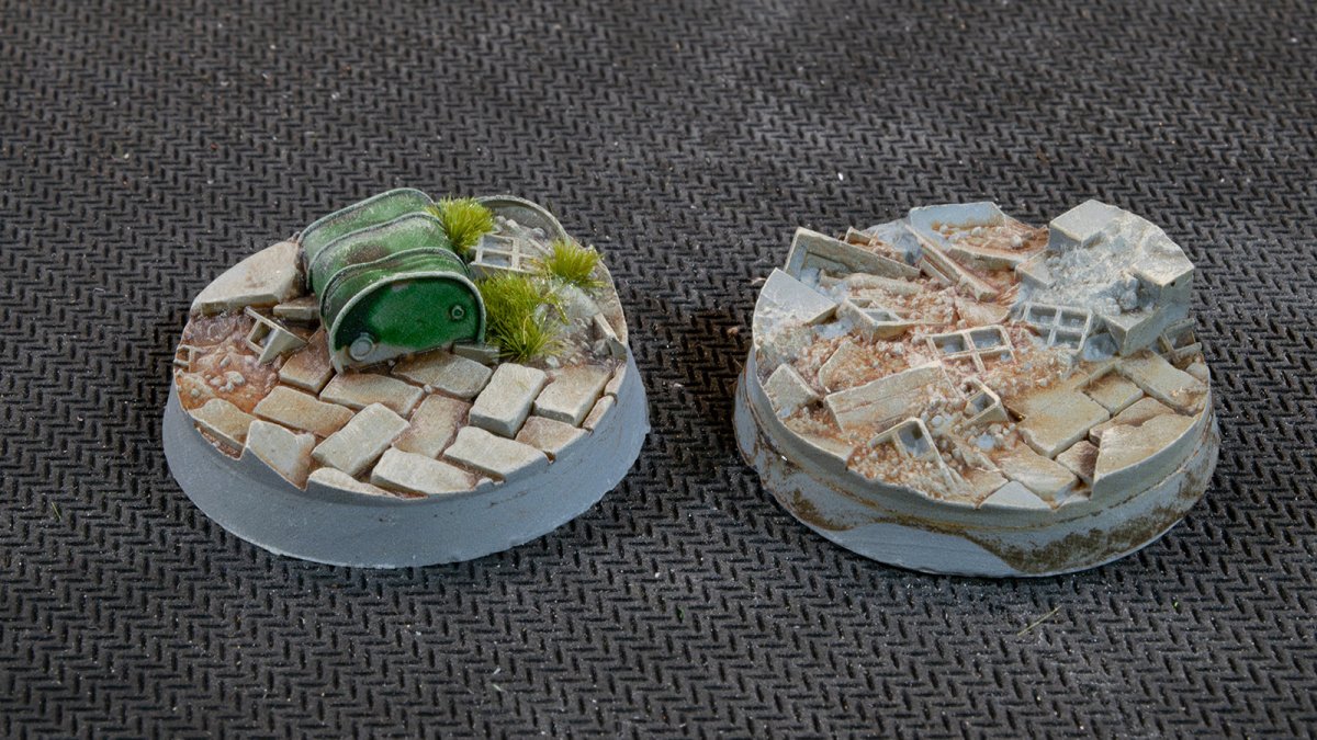 Battle Ready Bases - Urban Warfare Bases 32mm Round - Gamers Grass - 8 Hand Crafted Bases - Gootzy Gaming