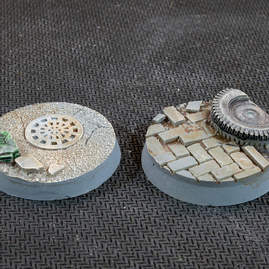 Battle Ready Bases - Urban Warfare Bases 32mm Round - Gamers Grass - 8 Hand Crafted Bases - Gootzy Gaming