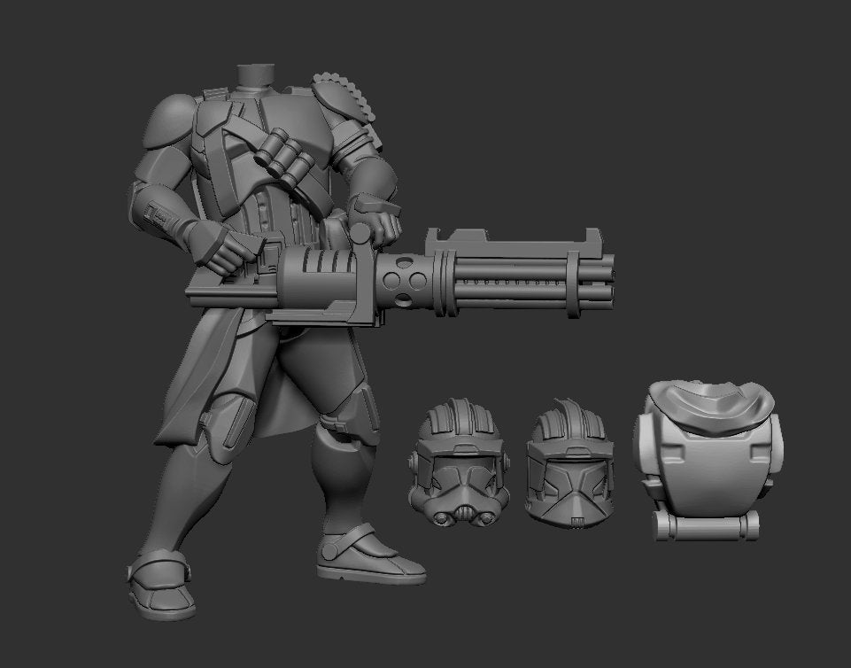 Battlefront Heavy Sentry Clone Trooper - SW Legion Compatible (38 - 40mm tall) Multi - Piece Resin 3D Print - Dark Fire Designs - Gootzy Gaming