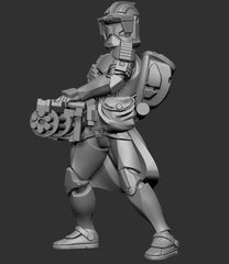 Battlefront Heavy Sentry Clone Trooper - SW Legion Compatible (38 - 40mm tall) Multi - Piece Resin 3D Print - Dark Fire Designs - Gootzy Gaming
