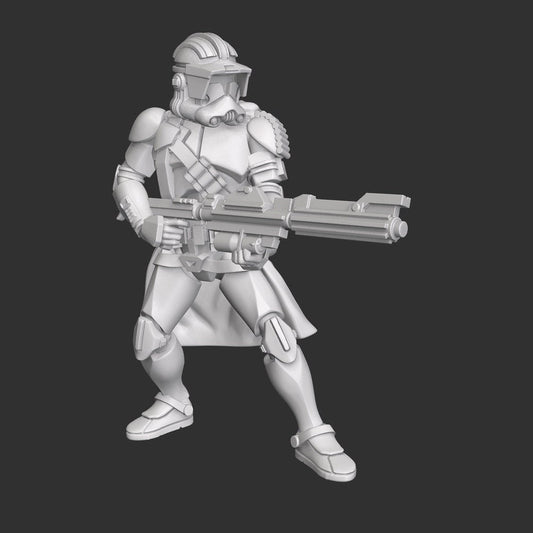 Battlefront Rifle Clone Trooper - SW Legion Compatible (38 - 40mm tall) Multi - Piece Resin 3D Print - Dark Fire Designs - Gootzy Gaming