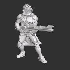 Battlefront Rifle Clone Trooper - SW Legion Compatible (38 - 40mm tall) Multi - Piece Resin 3D Print - Dark Fire Designs - Gootzy Gaming