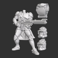 Battlefront Rifle Clone Trooper - SW Legion Compatible (38 - 40mm tall) Multi - Piece Resin 3D Print - Dark Fire Designs - Gootzy Gaming