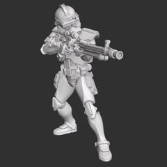 Battlefront Sniper Clone Trooper - SW Legion Compatible (38-40mm tall) Multi-Piece Resin 3D Print - Dark Fire Designs - Gootzy Gaming