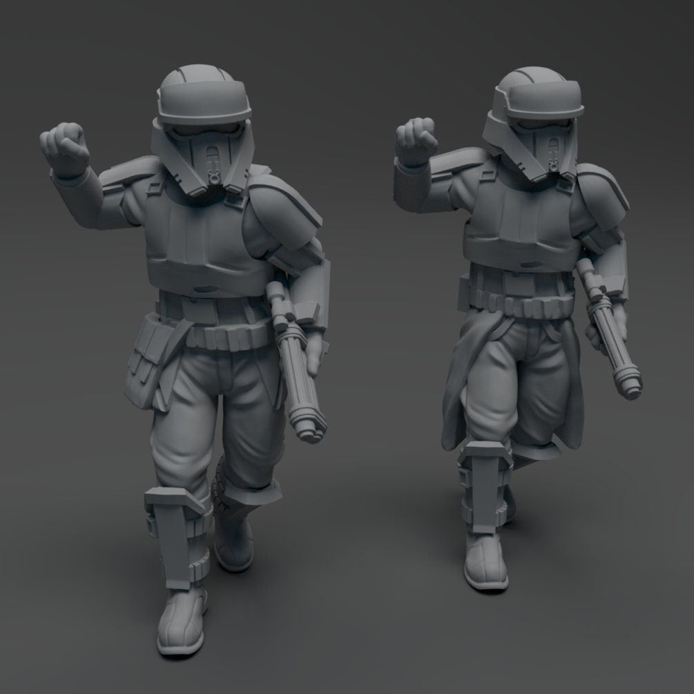 Beach Trooper Squad - 6 Miniature Bundle - SW Legion Compatible (38 - 40mm tall) Resin 3D Print - Skullforge Studios - Gootzy Gaming