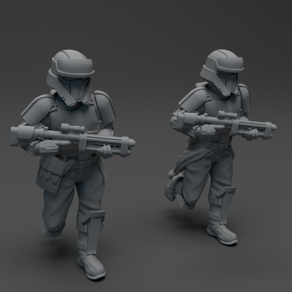 Beach Trooper Squad - 6 Miniature Bundle - SW Legion Compatible (38 - 40mm tall) Resin 3D Print - Skullforge Studios - Gootzy Gaming