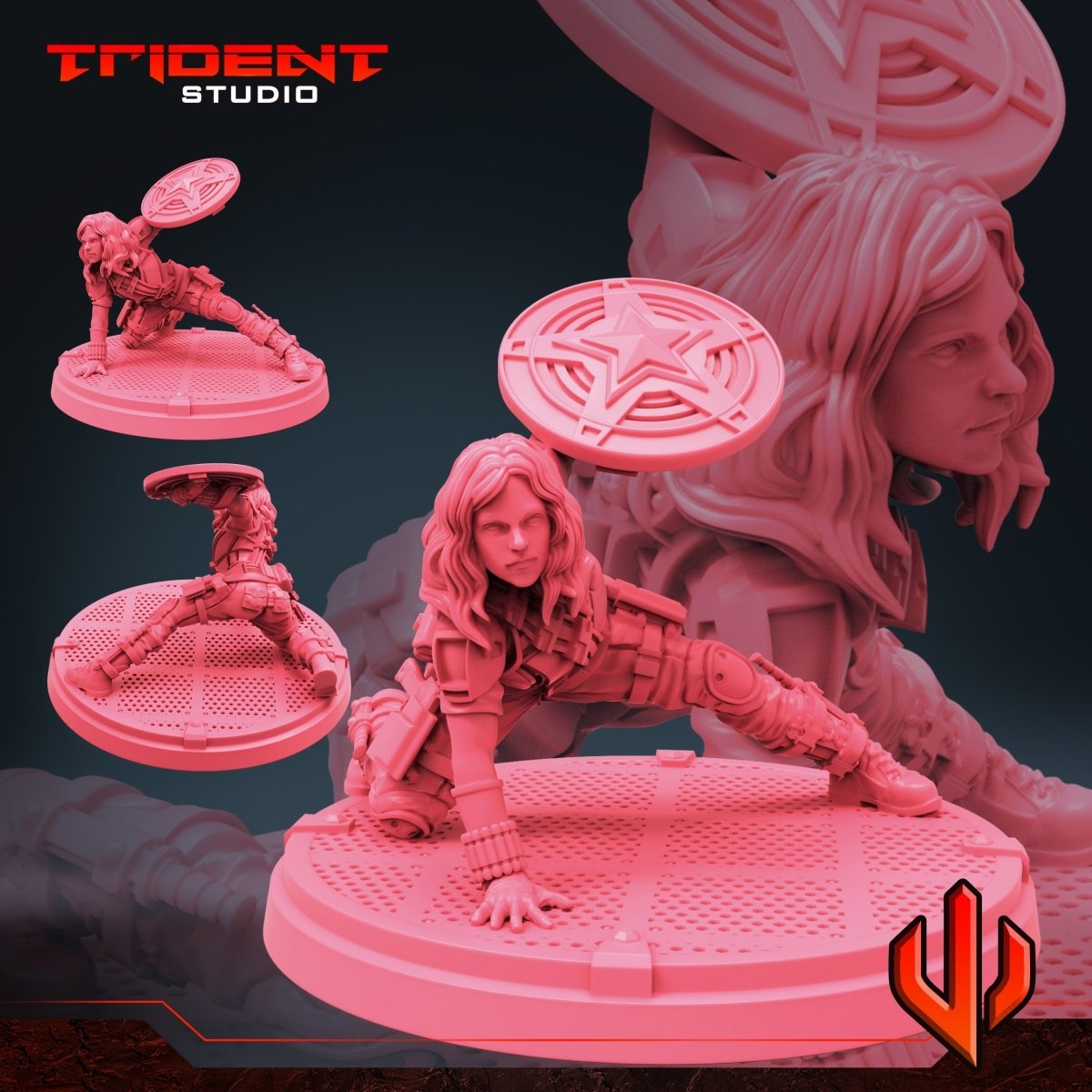 Black Female Spider (Version B) Superhero Resin Miniature - MCP/Crisis Protocol Compatible (40mm tall) Resin 3D Print - Trident Studios - Gootzy Gaming