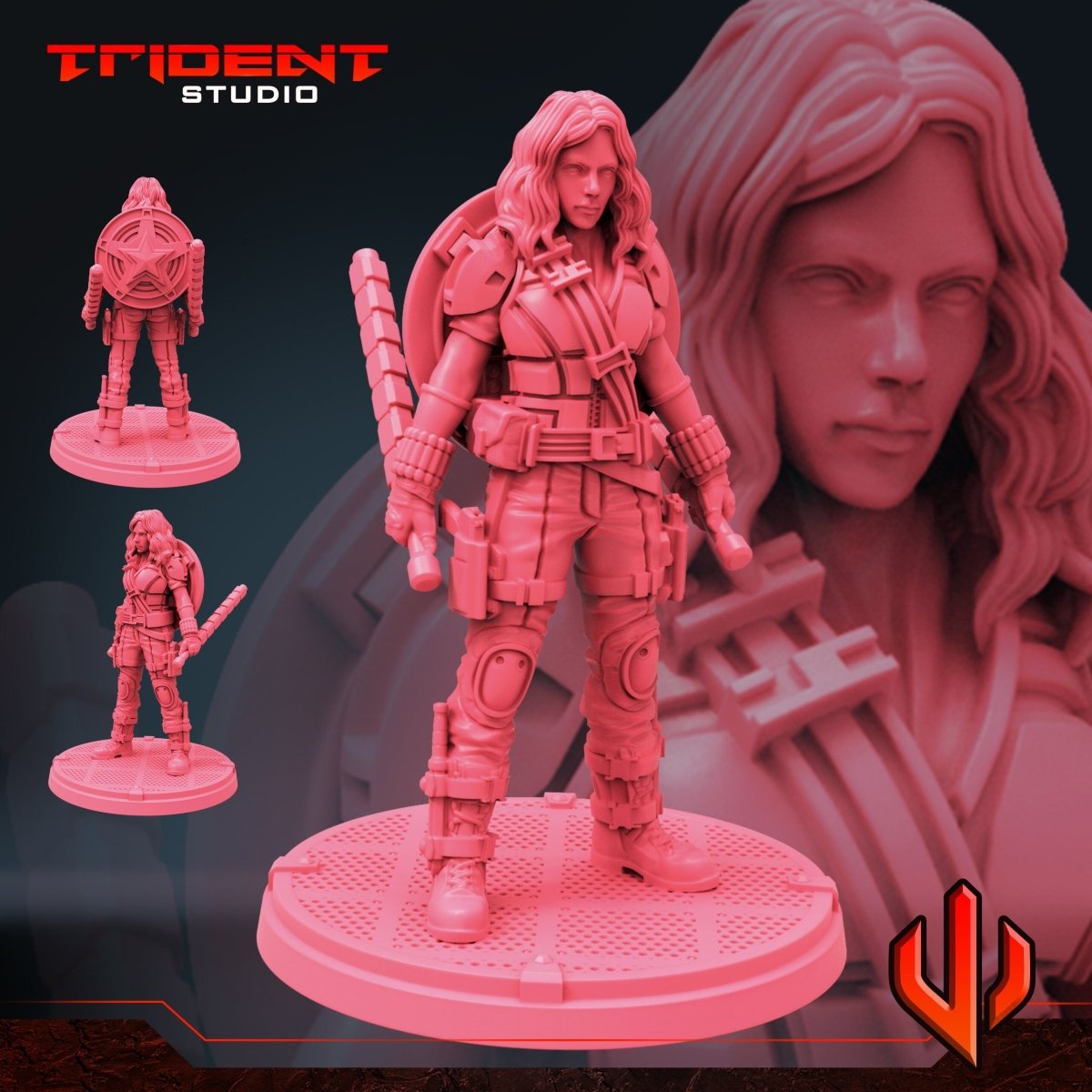 Black Female Spider (Version C) Superhero Resin Miniature - MCP/Crisis Protocol Compatible (40mm tall) Resin 3D Print - Trident Studios - Gootzy Gaming