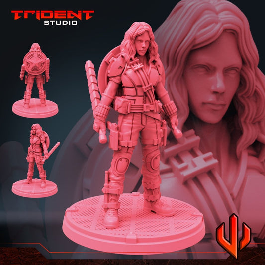 Black Female Spider (Version C) Superhero Resin Miniature - MCP/Crisis Protocol Compatible (40mm tall) Resin 3D Print - Trident Studios - Gootzy Gaming