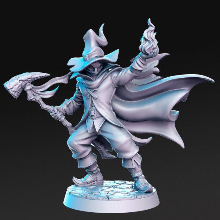 Black Mage of the Waltz - Single Roleplaying Miniature for D&D or Pathfinder - 32mm Scale Resin 3D Print - RN EStudios - Gootzy Gaming