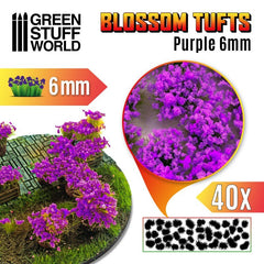 Blossom Flowered Tufts - Purple 6mm - Green Stuff World - 40x Self Adhesives - Gootzy Gaming